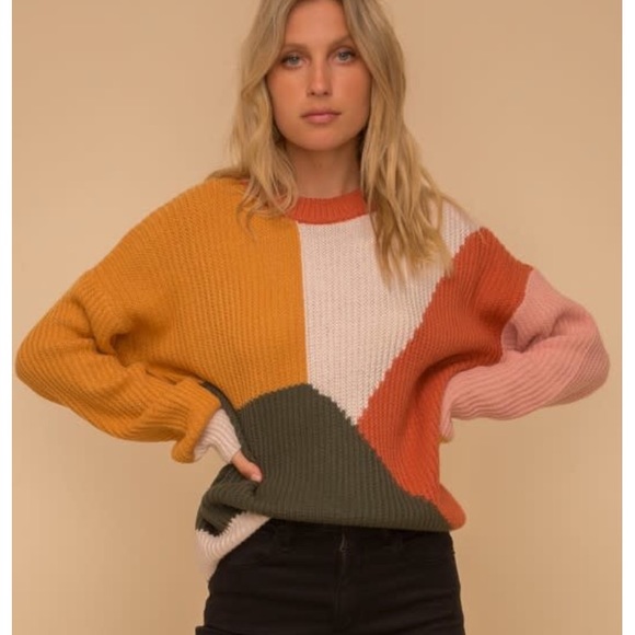 Hem & Thread Color block Crewneck sweater - Picture 1 of 13